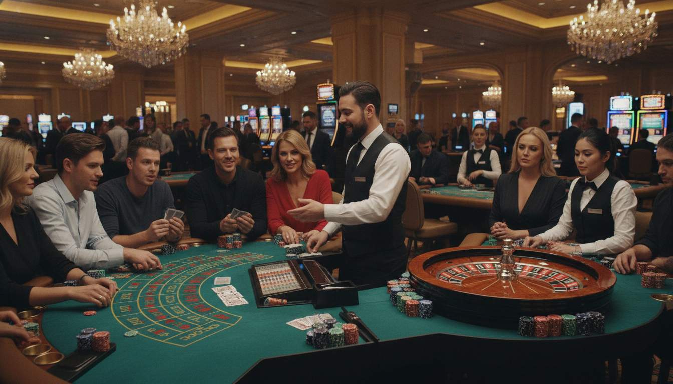 Classic live casino games including blackjack and roulette